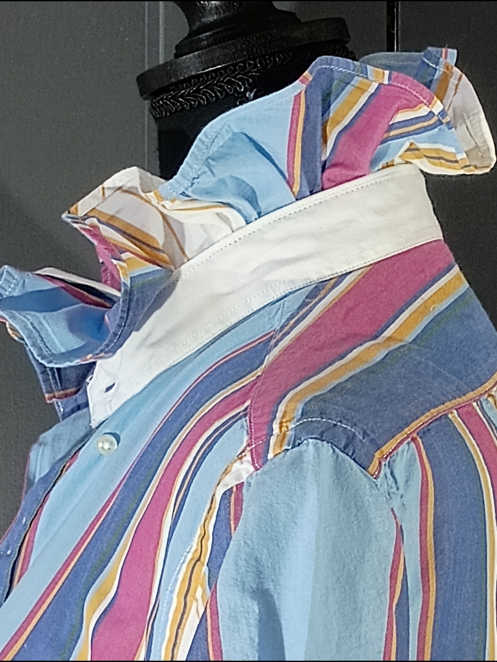 Upcycled Women's Ralph Lauren Ruffled Collar Shirt - Picture 5 of 8